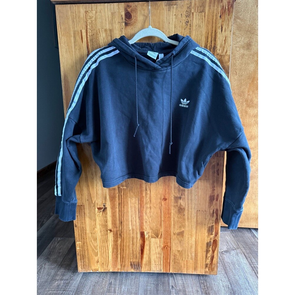 Adidas Originals Cropped Hoodie Sz. M Black